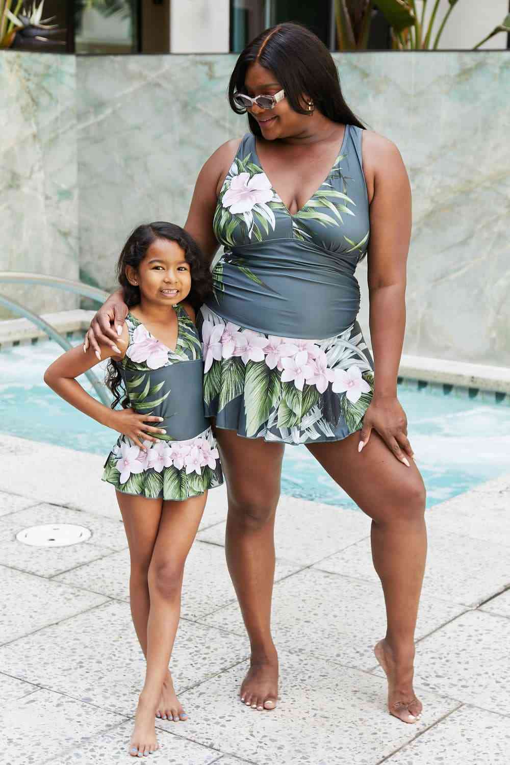 Marina West Swim Full Size Clear Waters Swim Dress in Aloha Forest Aloha Forest