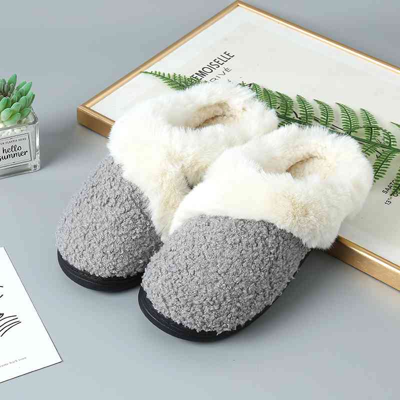 Sherpa Wrapped Indoor/Outdoor Slipper Light Gray