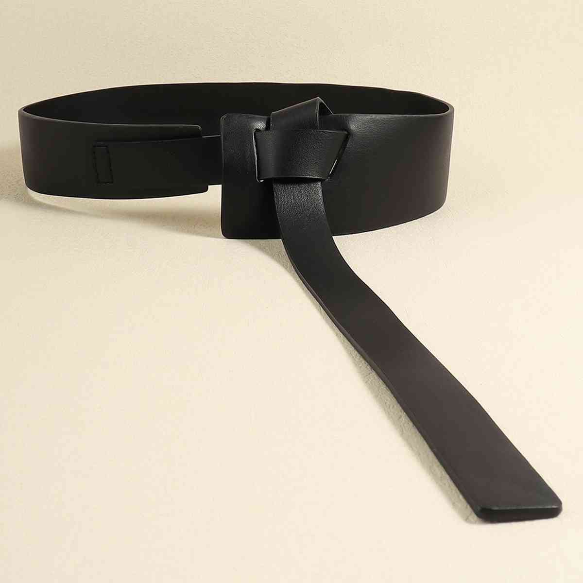 Knot Detail PU Belt Black One Size