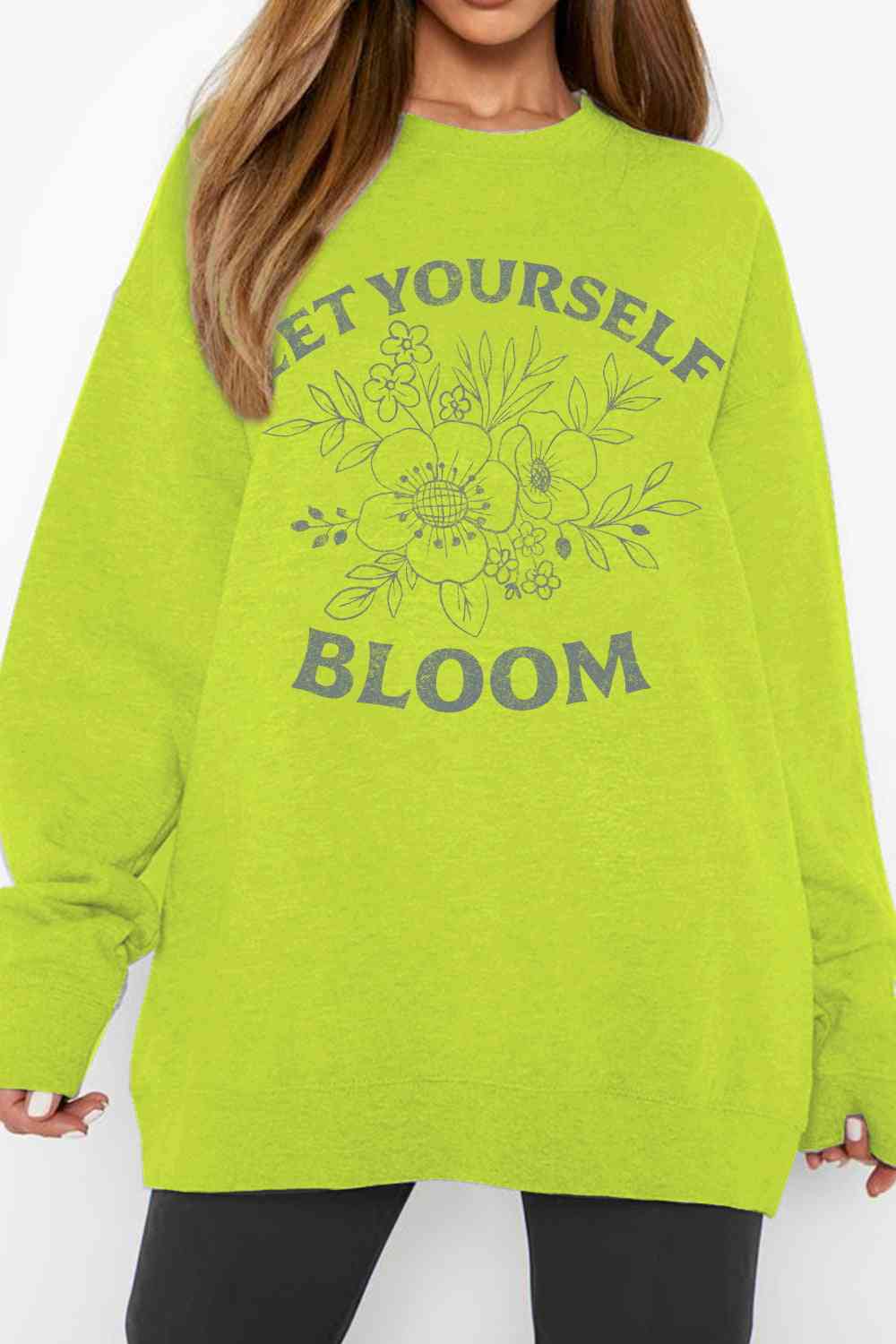 Simply Love Simply Love Full Size LET YOURSELF BLOOM Graphic Sweatshirt