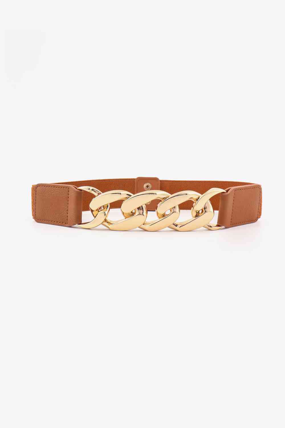 Chain Detail Elastic Belt Ochre/Gold One Size