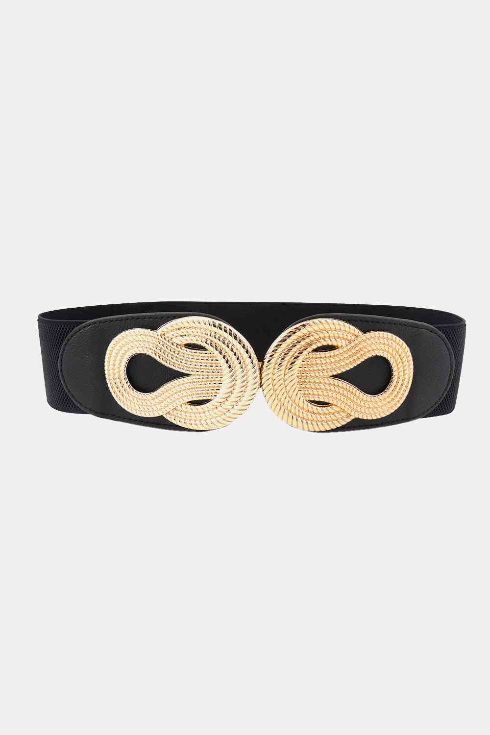 Twisted Alloy Buckle Wide Belt Black One Size