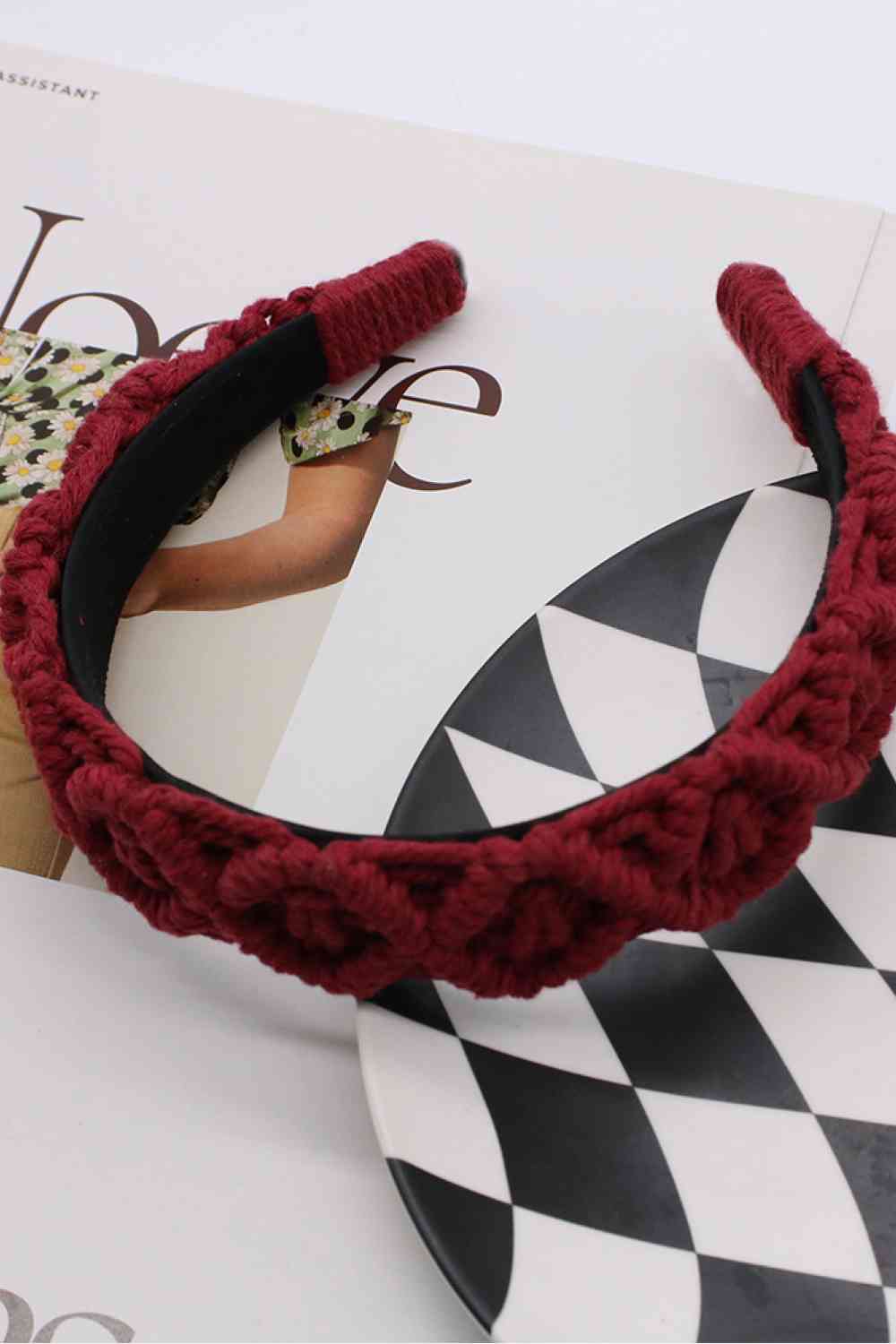 Can't Stop Your Shine Macrame Headband Wine One Size