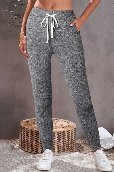 Drawstring Joggers with Pockets Charcoal