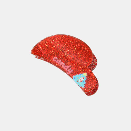 Christmas Theme Resin Hair Claw Clip Red Orange One Size