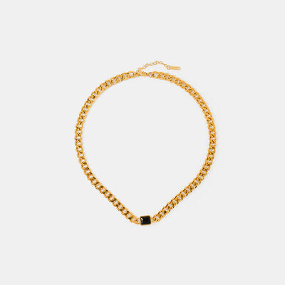 Zircon 18K Gold-Plated Chunky Chain Necklace Gold One Size
