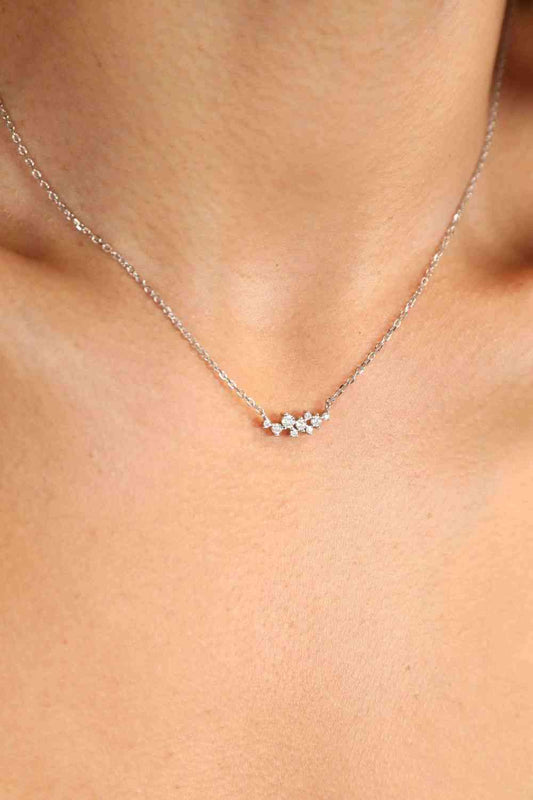Adored Get A Move On Moissanite Pendant Chain Necklace Silver One Size