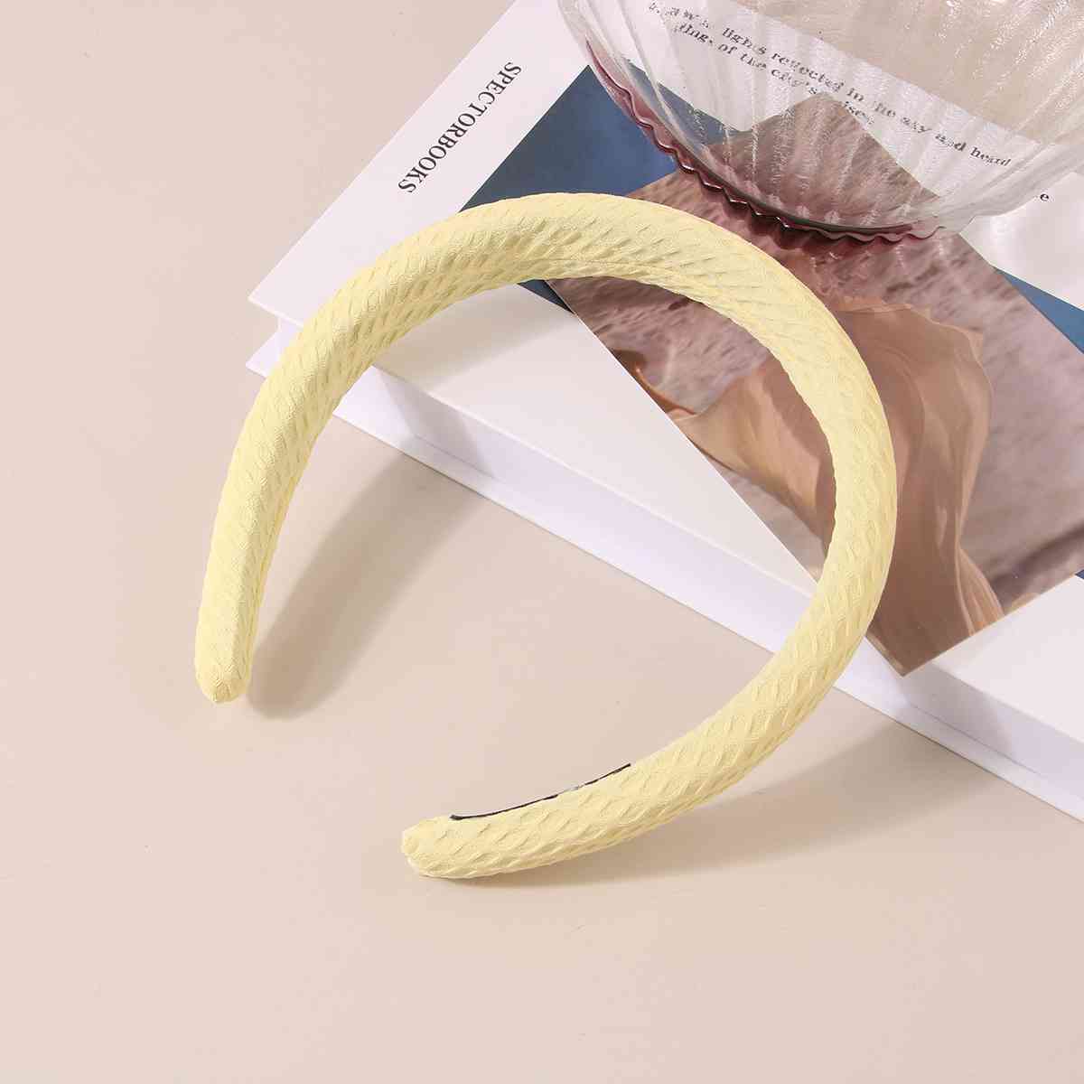 Wide Waffle Headband Butter Yellow One Size