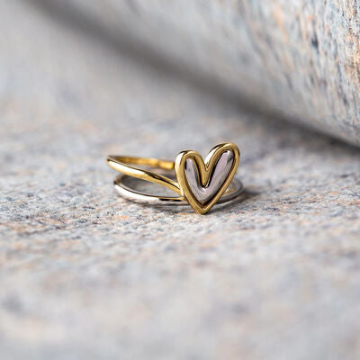 Heart Shape Irregular 925 Sterling Silver Ring Gold