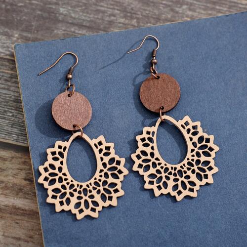 Geometric Cutout Dangle Earrings Sand One Size