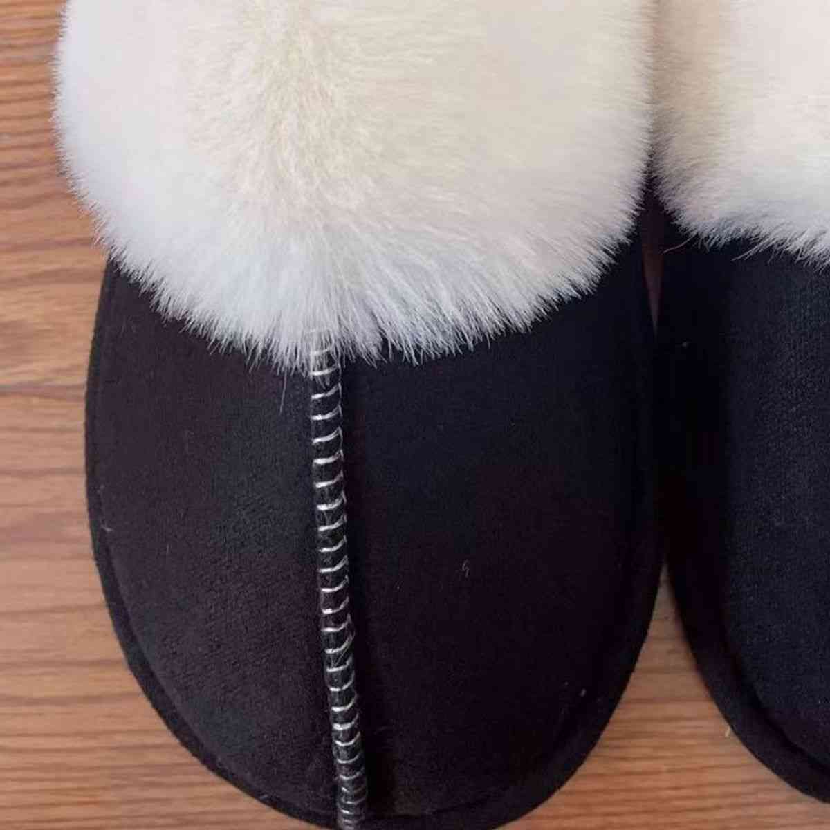 Faux Suede Center Seam Slippers