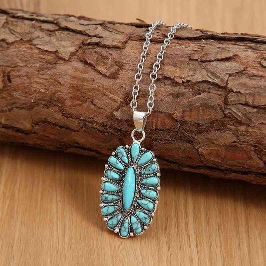 Artificial Turquoise Pendant Alloy Necklace Turquoise One Size