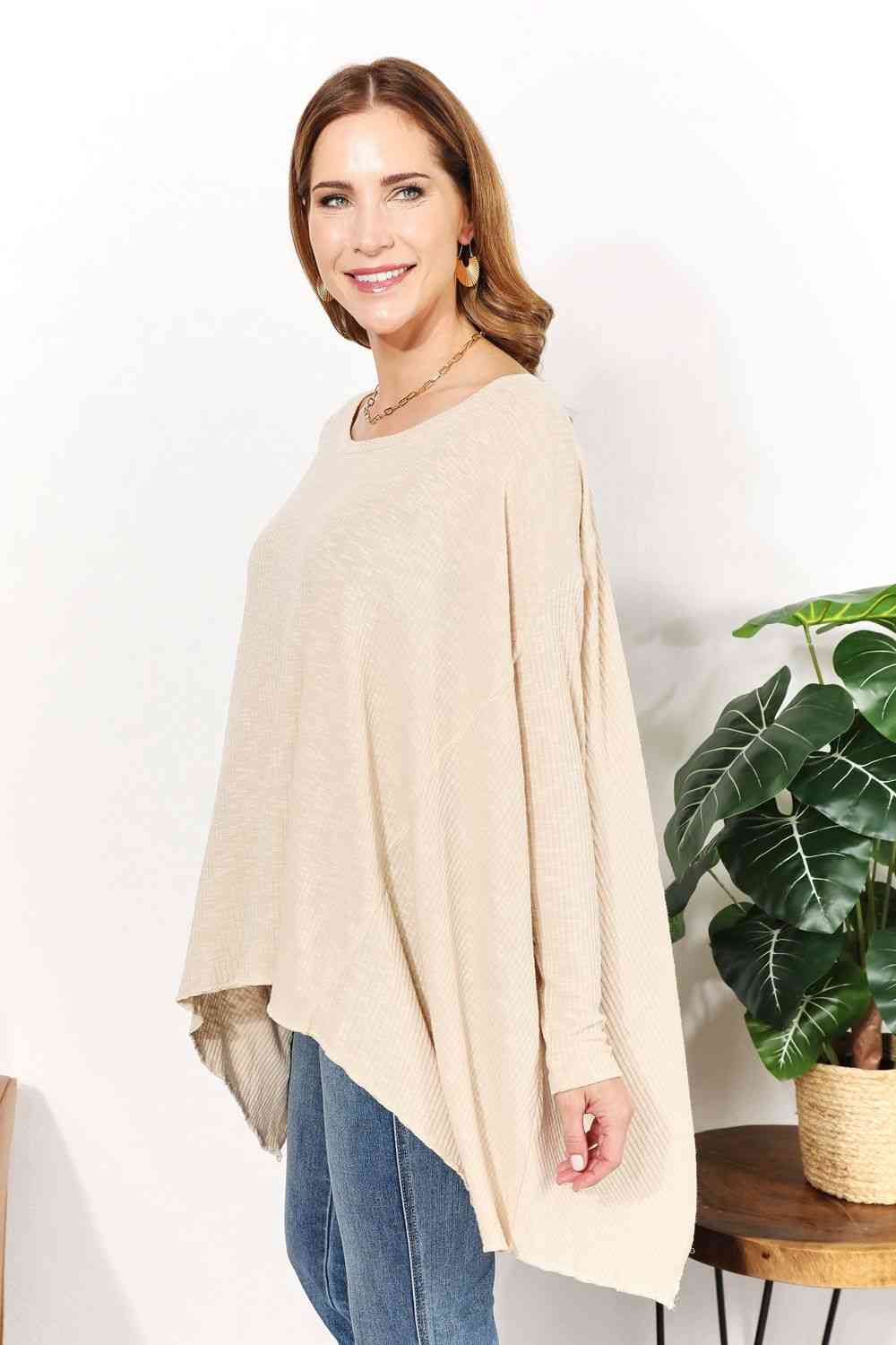 HEYSON Full Size Oversized Super Soft Ribbed Top