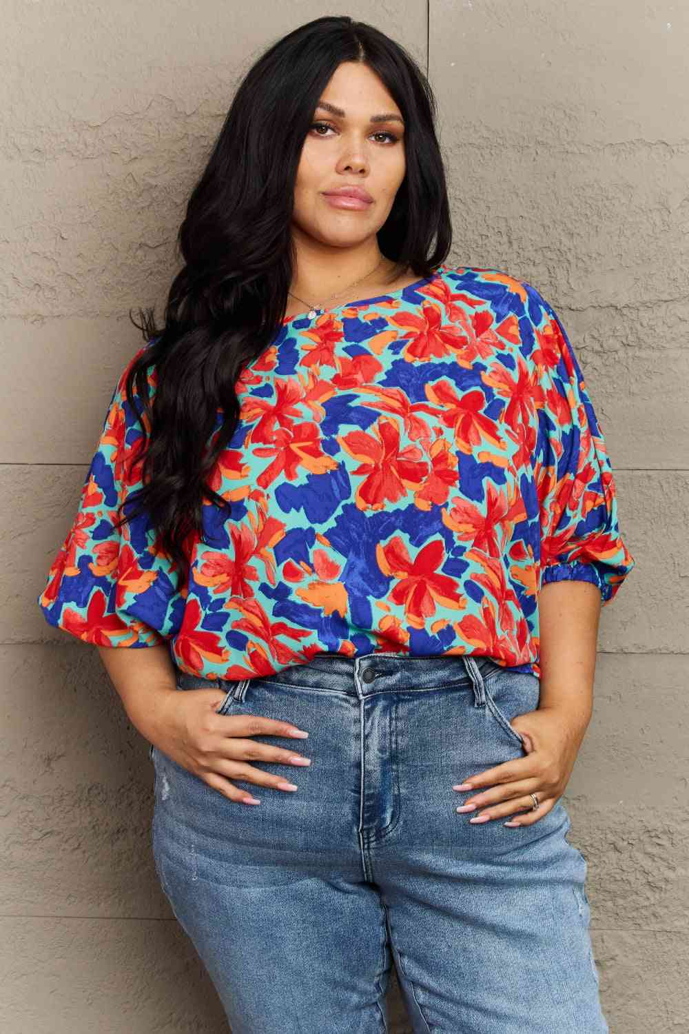 Hailey & Co New Season Plus Size Floral Blouse Multicolor