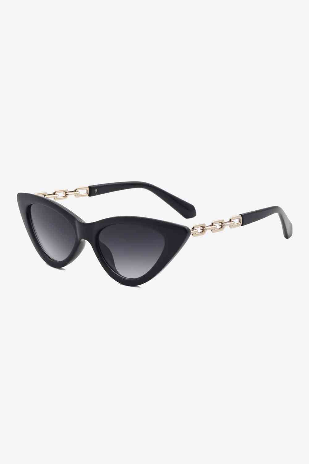 Chain Detail Cat-Eye Sunglasses Black One Size
