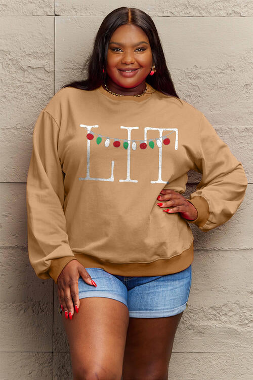 Simply Love Full Size LIT Long Sleeve Sweatshirt