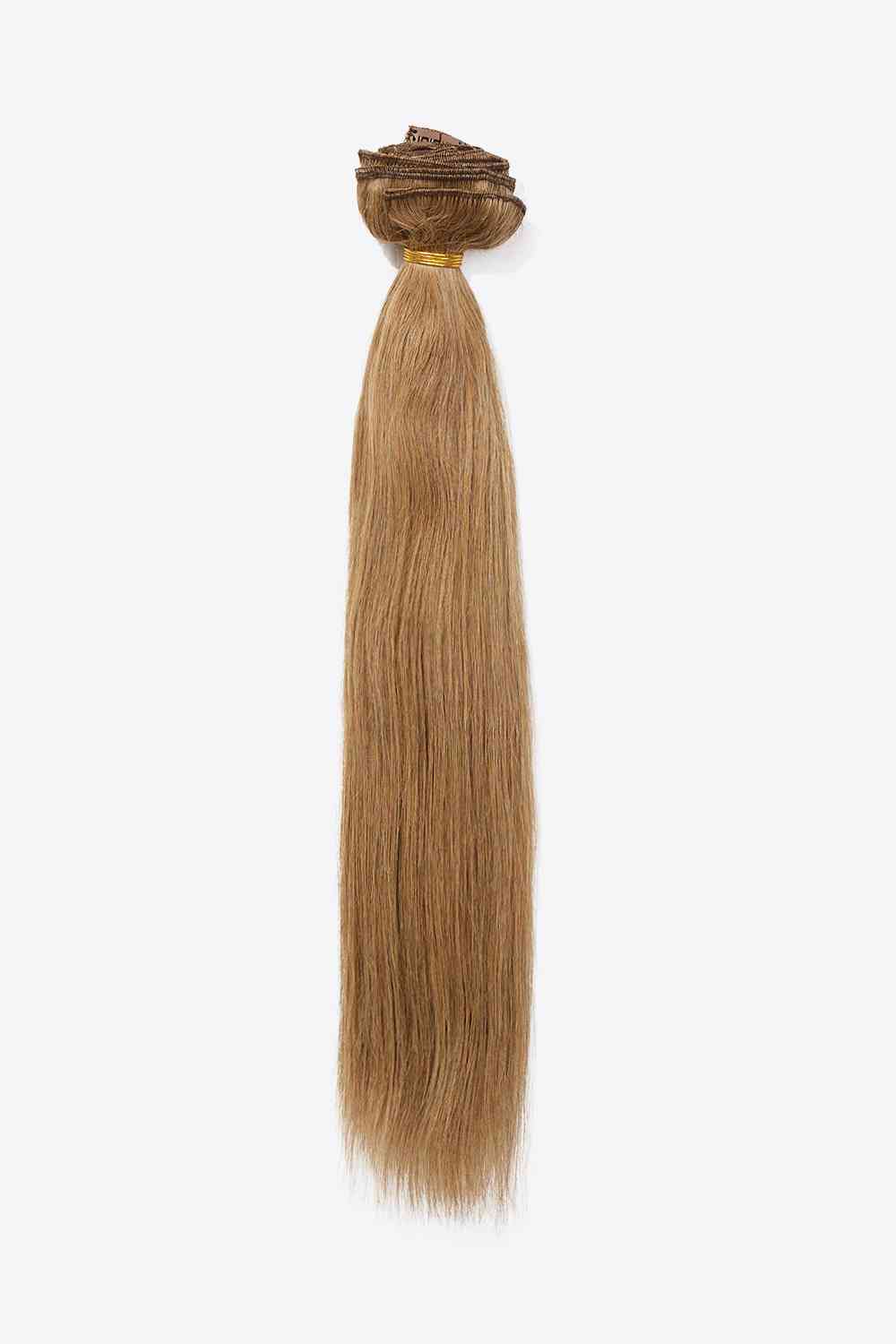 16'' 140g #10 Clip-in Hair Extensions Human Virgin Hair Light Brown/Blonde Highlights One Size