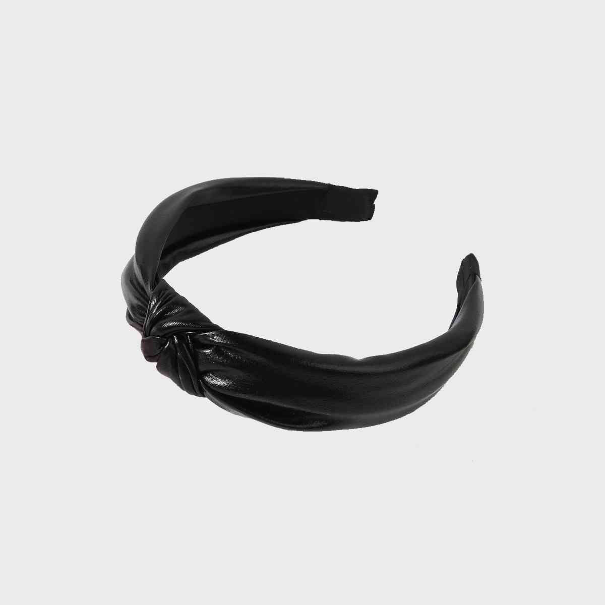 Knotted Wide Headband Black One Size