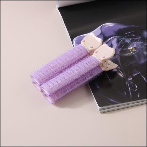 4-Piece Resin Hair Roller Clip Lilac One Size