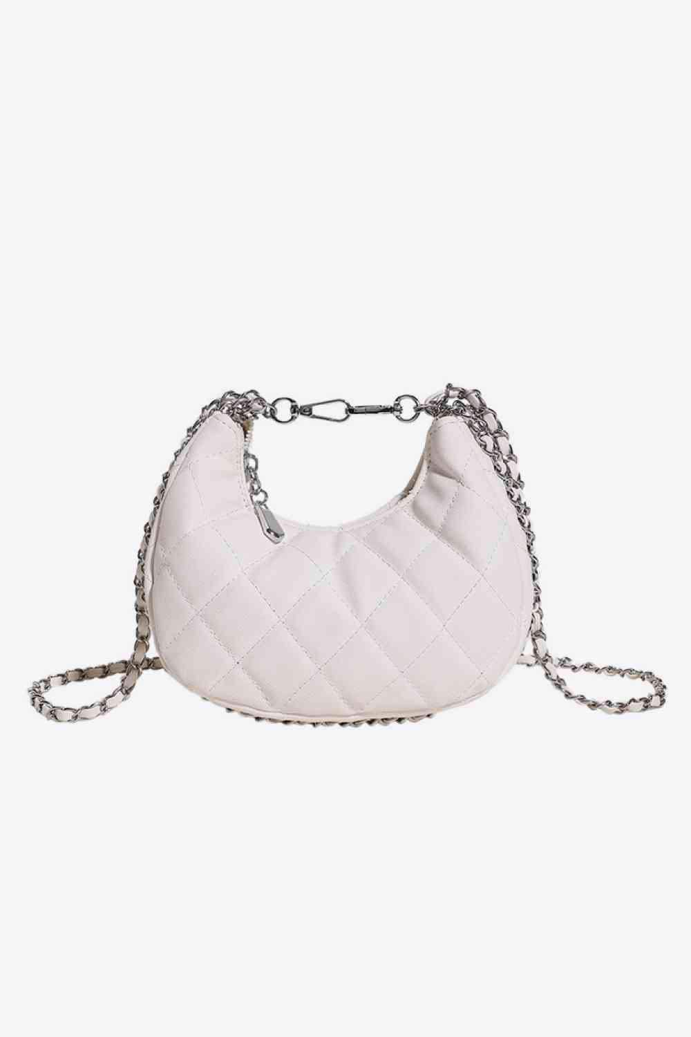 PU Leather Handbag White One Size