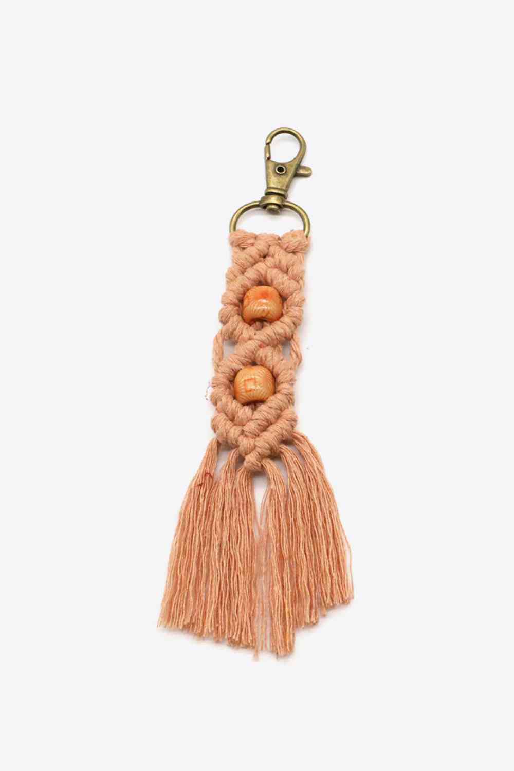 Assorted 4-Pack Handmade Macrame Fringe Keychain Pale Blush One Size