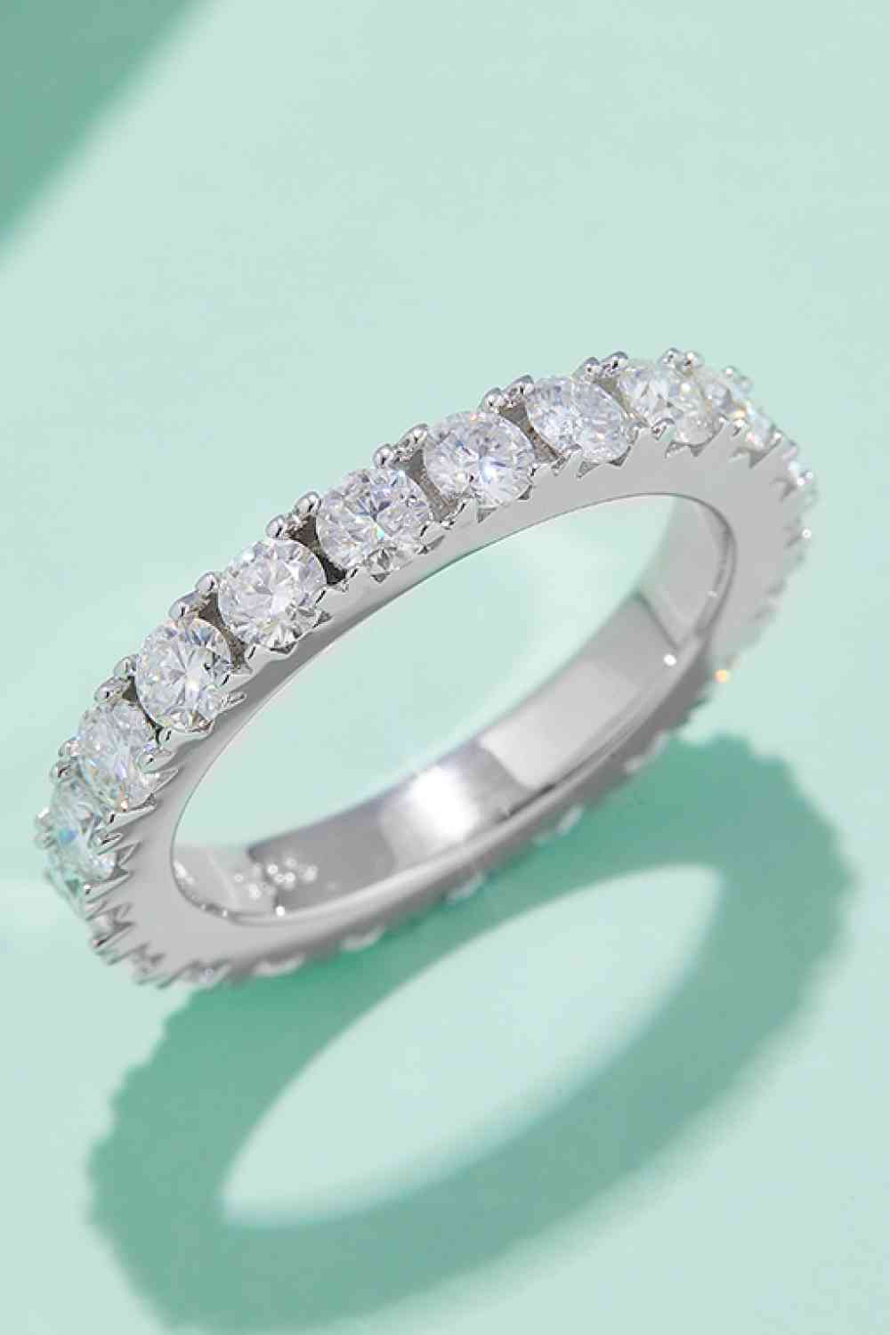 2.3 Carat Moissanite 925 Sterling Silver Eternity Ring Silver