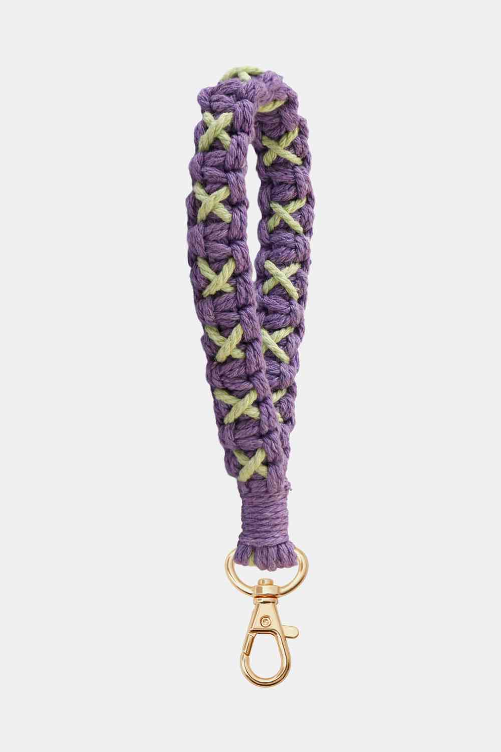 Contrast Macrame Key Chain Dusty Purple One Size