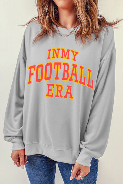 IN MY FOOTBALL ERA Round Neck Sweatshirt Light Gray