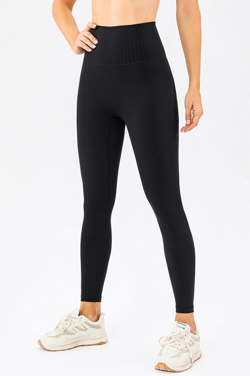 High Waistband Active Leggings Black