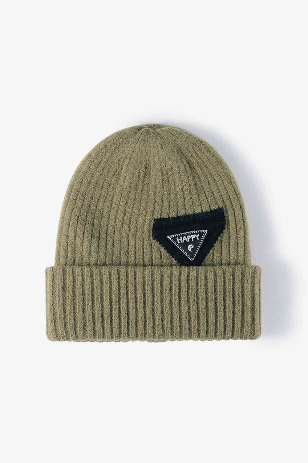 HAPPY Contrast Beanie Green One Size