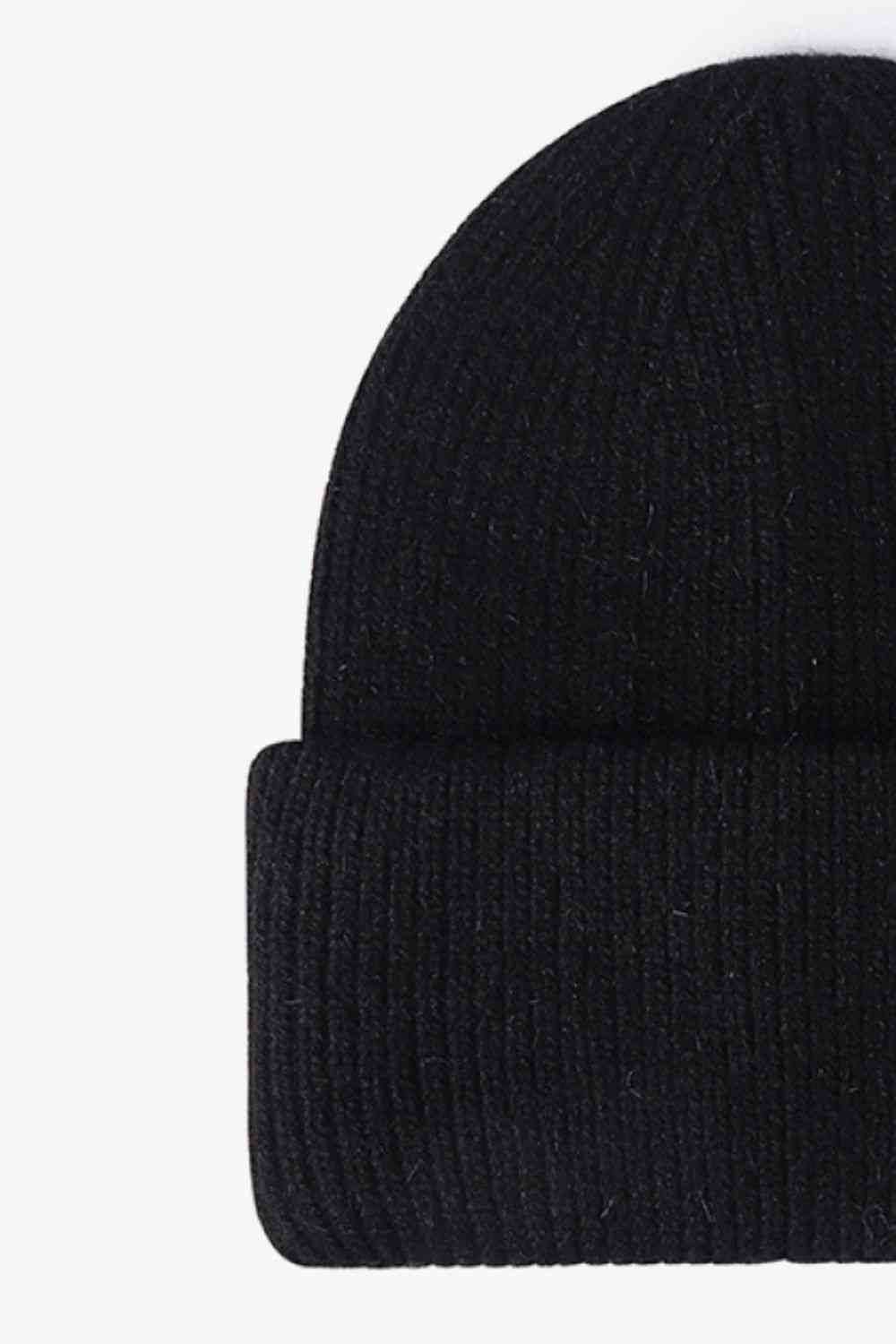 M Rib-Knit Cuff Beanie