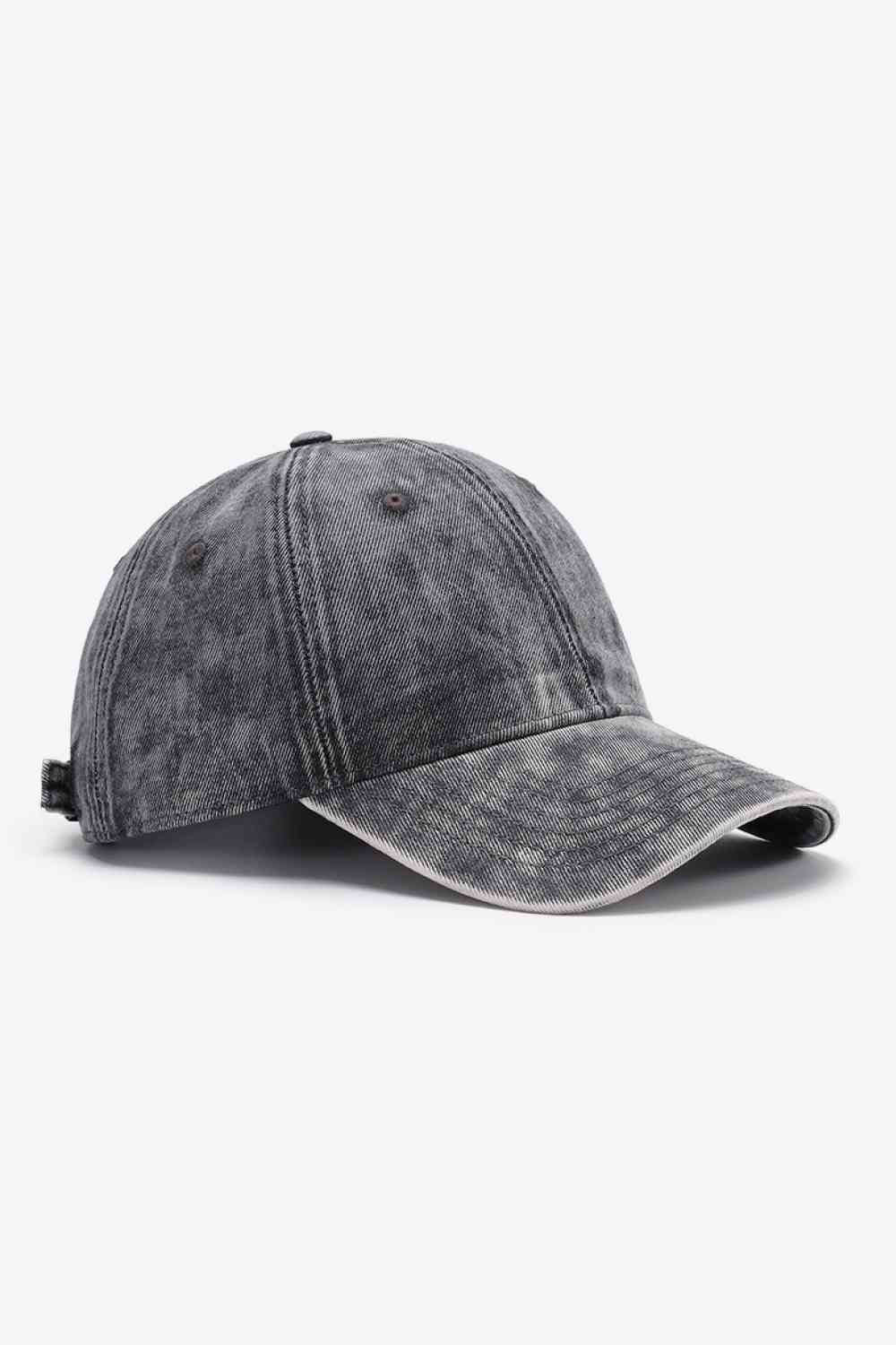 Plain Adjustable Baseball Cap Dark Gray One Size