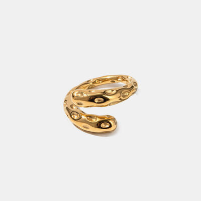 Titanium Steel Gold-Plated Bypass Ring Gold One Size