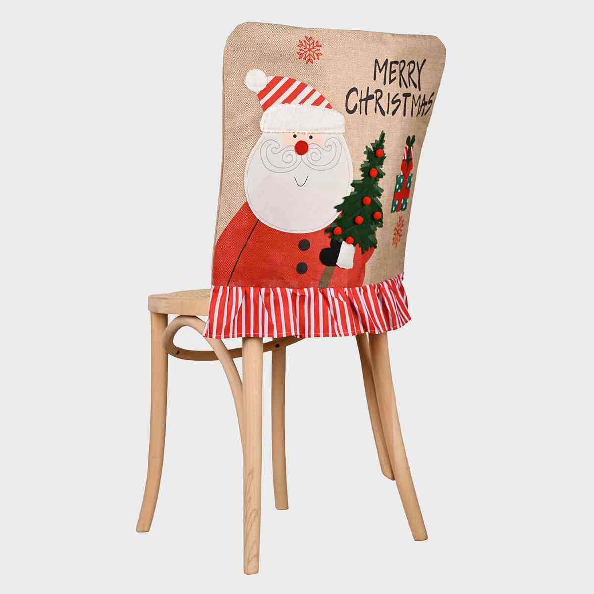 MERRY CHRISTMAS Chair Cover Deep Red One Size