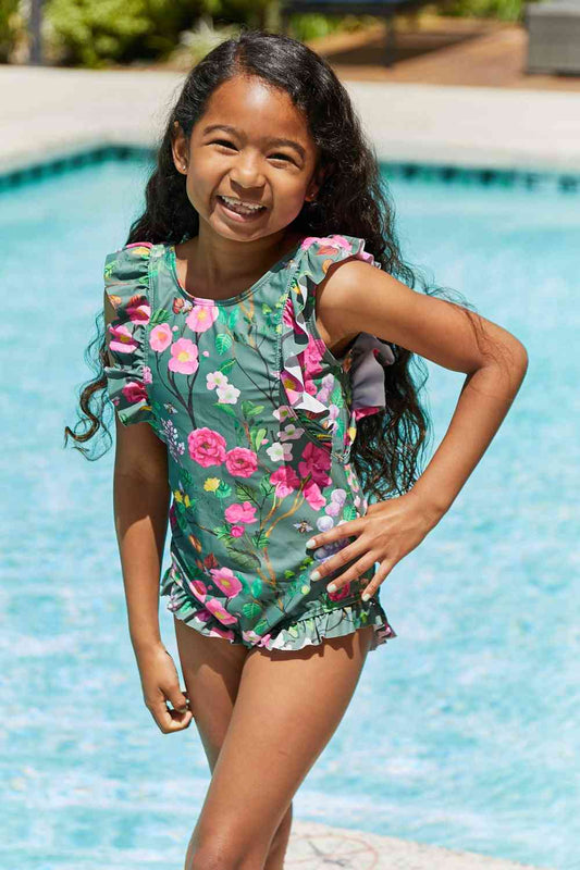 Marina West Swim Bring Me Flowers V-Neck One Piece Swimsuit In Sage Sage