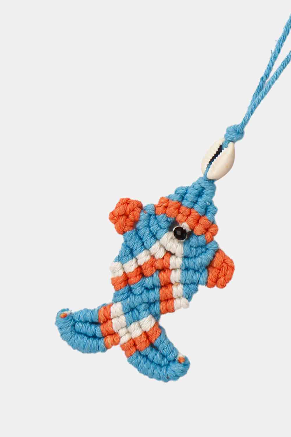 Cotton Cord Fish Shape Pendant Necklace