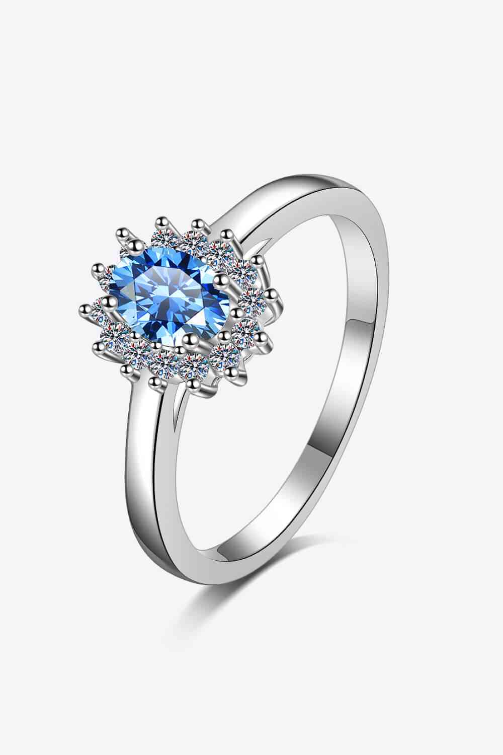 Adored On My Own Moissanite Ring Cobalt Blue