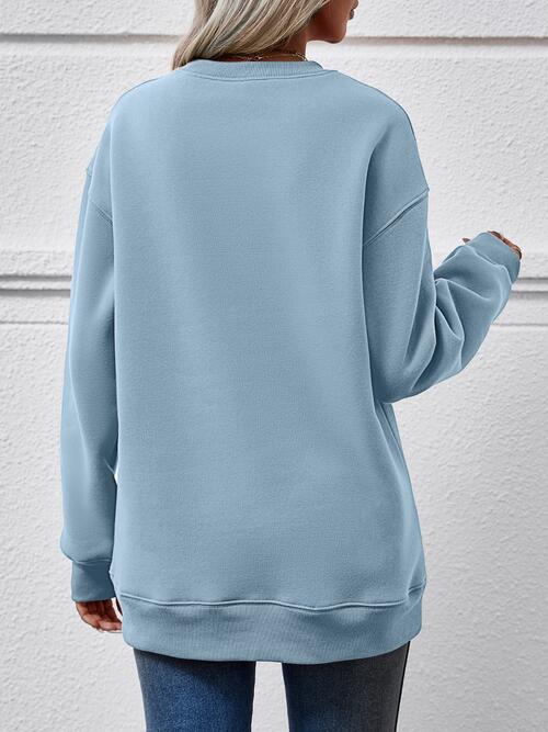 Graphic Round Neck Long Sleeve Sweatshirt