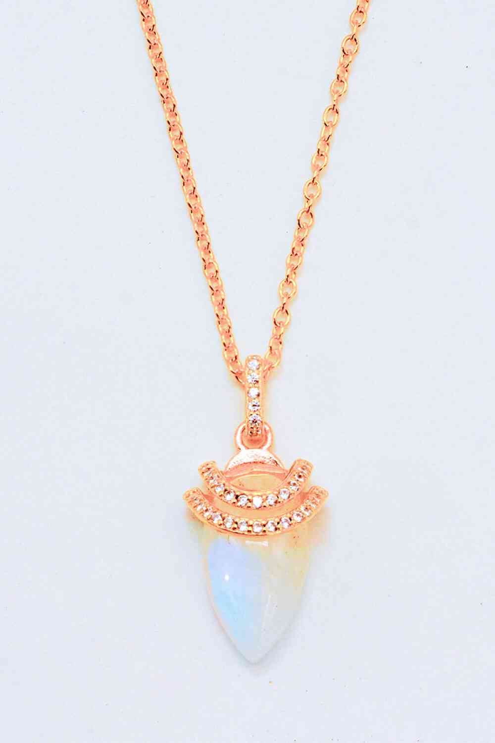 18K Gold-Plated Moonstone Pendant Necklace Rose Gold One Size