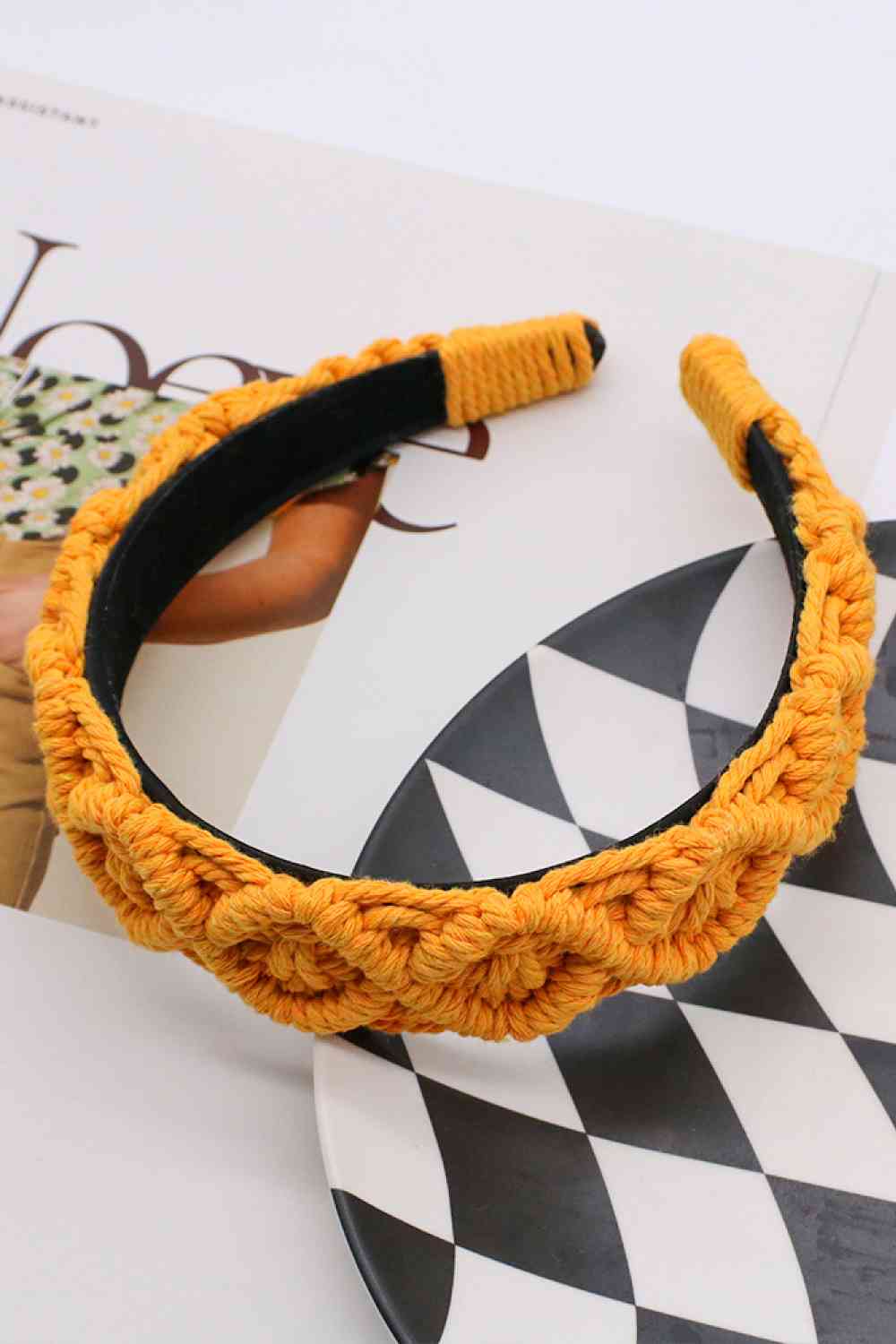 Can't Stop Your Shine Macrame Headband Tangerine One Size