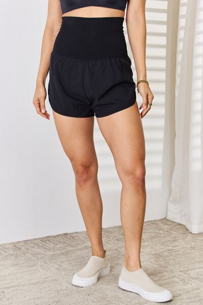 Zenana Full Size High Waist Tummy Control Shorts Black