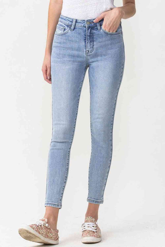 Lovervet Full Size Talia High Rise Crop Skinny Jeans Light