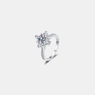 1 Carat Moissanite 925 Sterling Silver Ring Silver