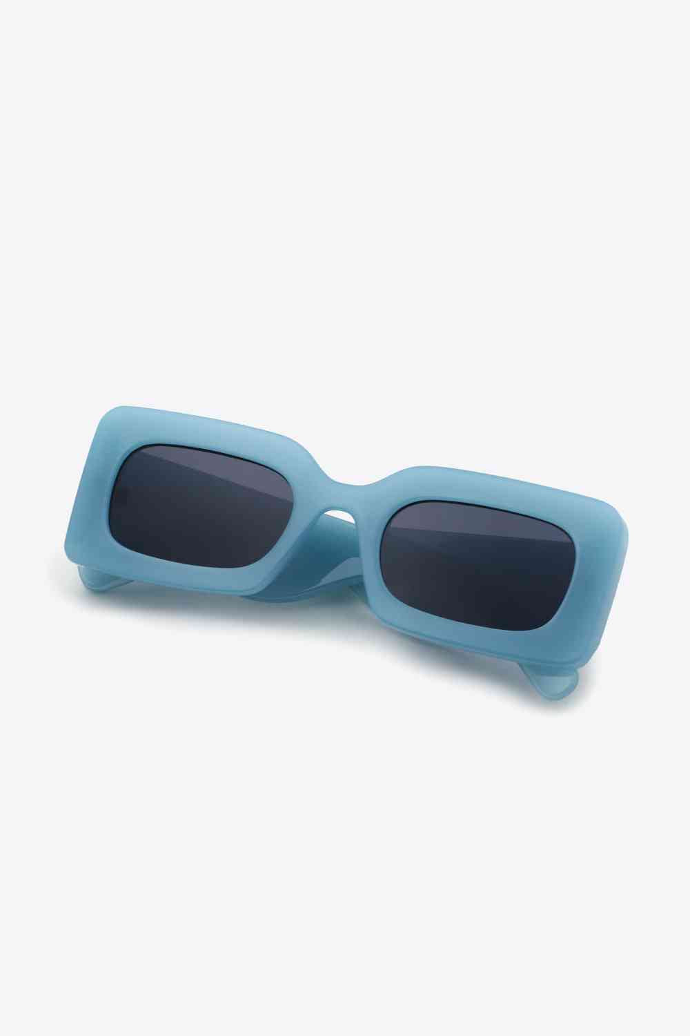 Polycarbonate Frame Rectangle Sunglasses Air Force Blue One Size