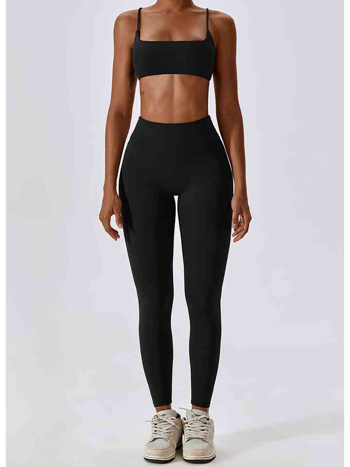 Wide Waistband Sports Pants Black