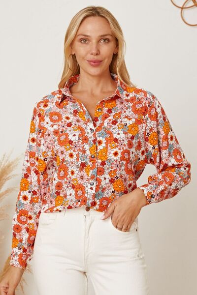 Ditsy Floral Collared Neck Shirt Multicolor