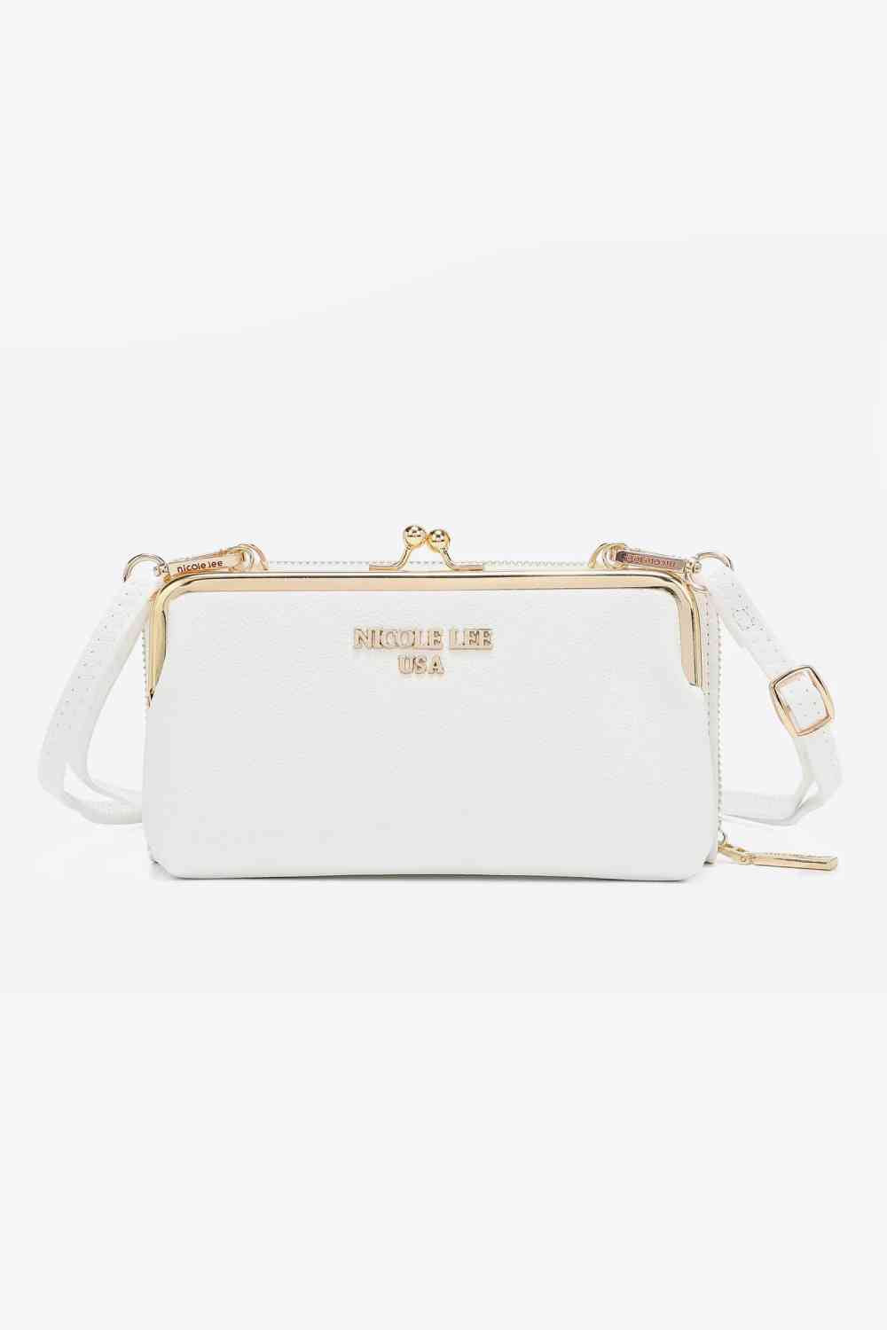 Nicole Lee USA Night Out Crossbody Wallet Purse White One Size