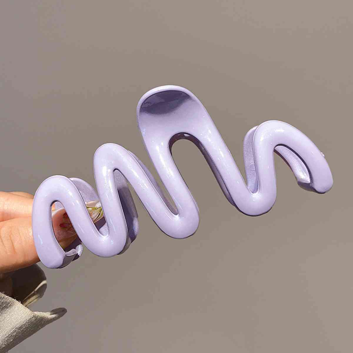 Resin Wave Hair Claw Clip Lavender One Size