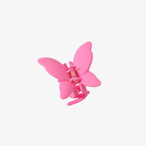 2-Piece Butterfly Shape Hair Claw Clip Fuchsia Pink One Size