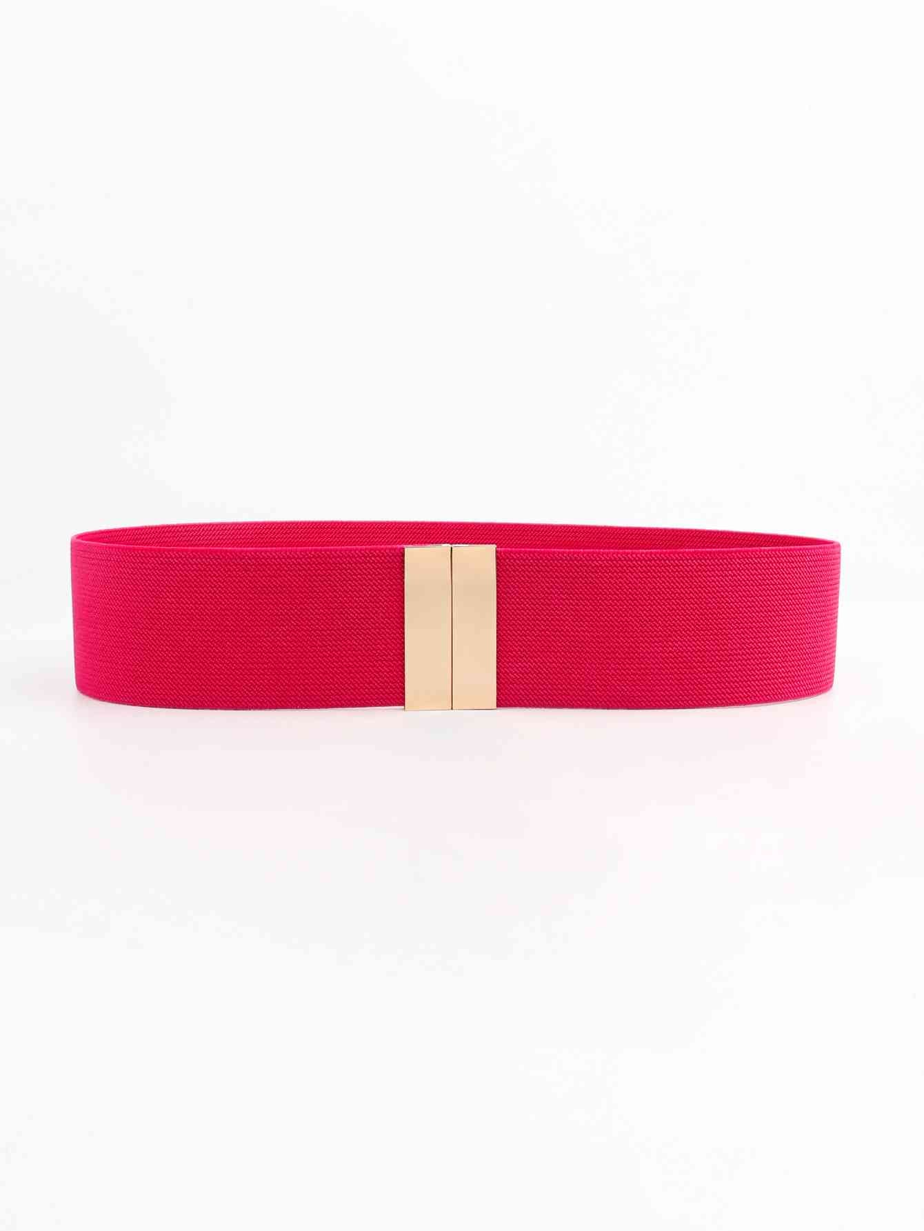 Alloy Buckle Elastic Belt Deep Rose One Size